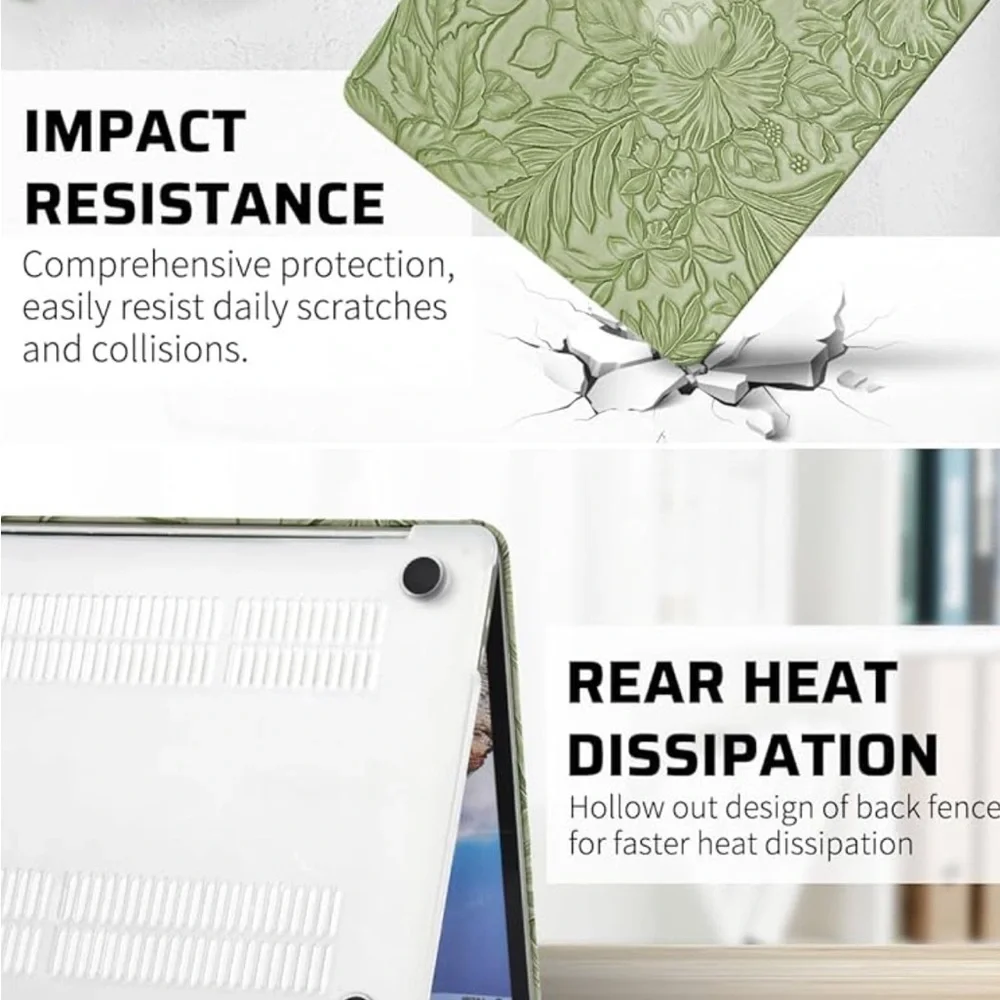 Floral Embossed Green Laptop case AIR 13